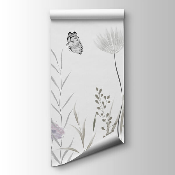 Butterflies flying over flowers