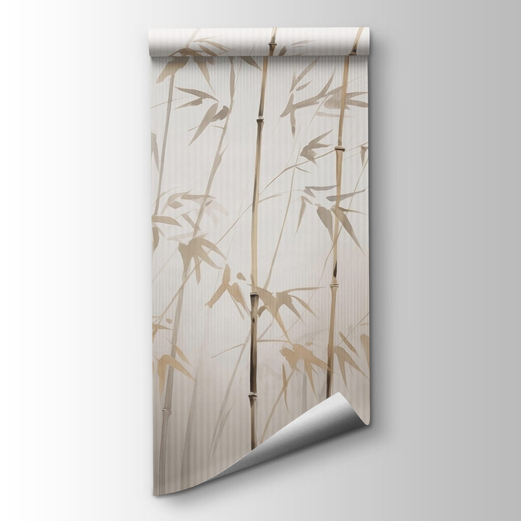 Bamboo silhouettes against textured background