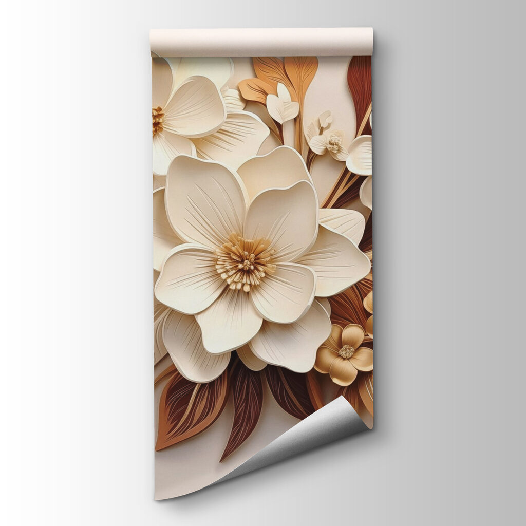 Group of white and brown flowers Group of white and brown flowers