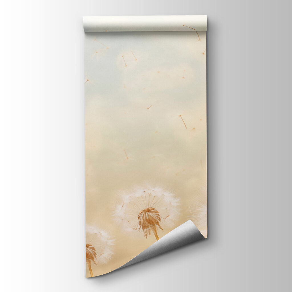 Dandelions blowing in the wind