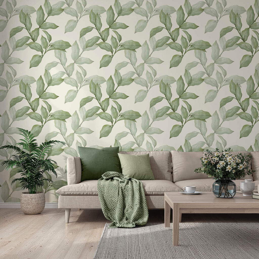 Motivo di foglie su sfondo bianco