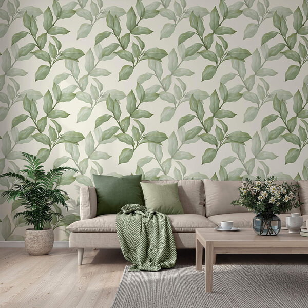 Motivo di foglie su sfondo bianco