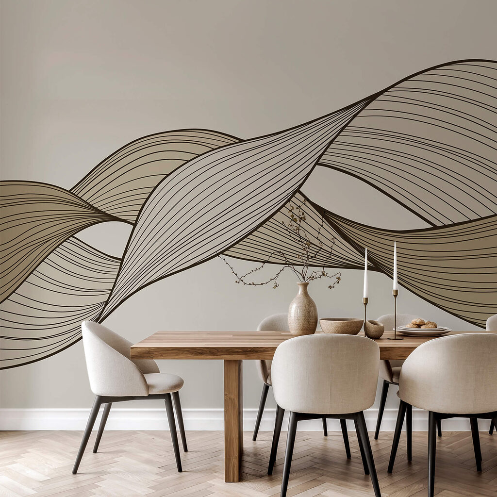 Linee ondulate marroni e nere