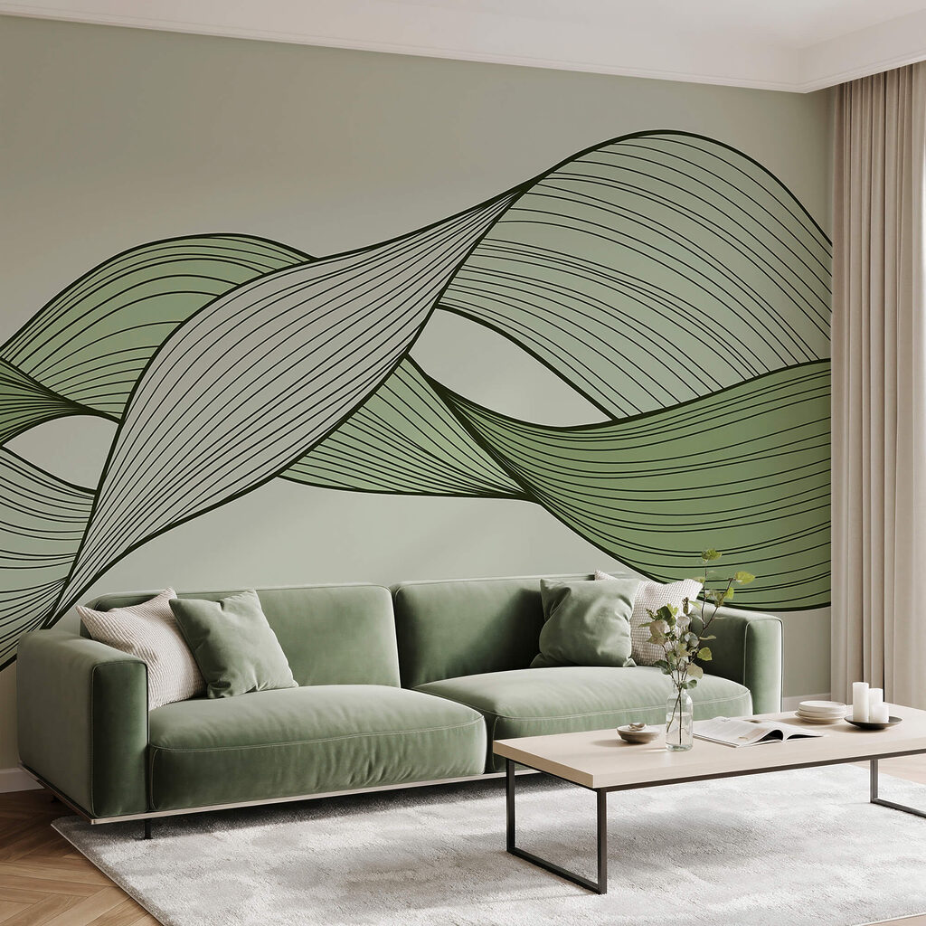 Linee ondulate verdi e nere