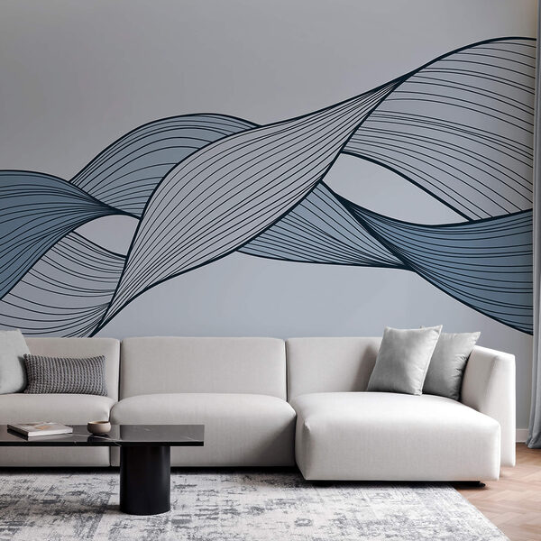 Linee ondulate blu e nere