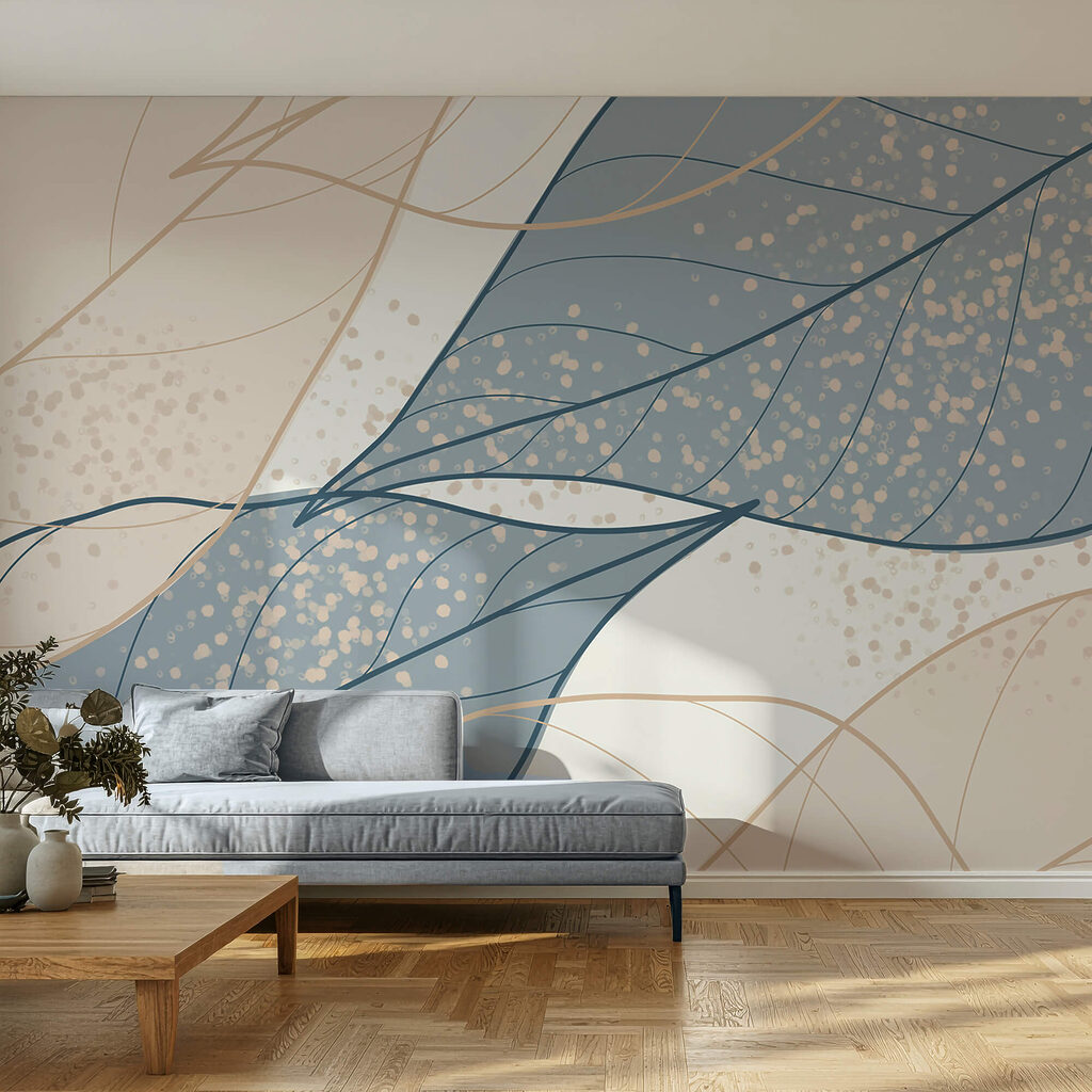 Le morbide tonalità dei motivi a foglia si intrecciano Le morbide tonalità dei motivi a foglia si intrecciano