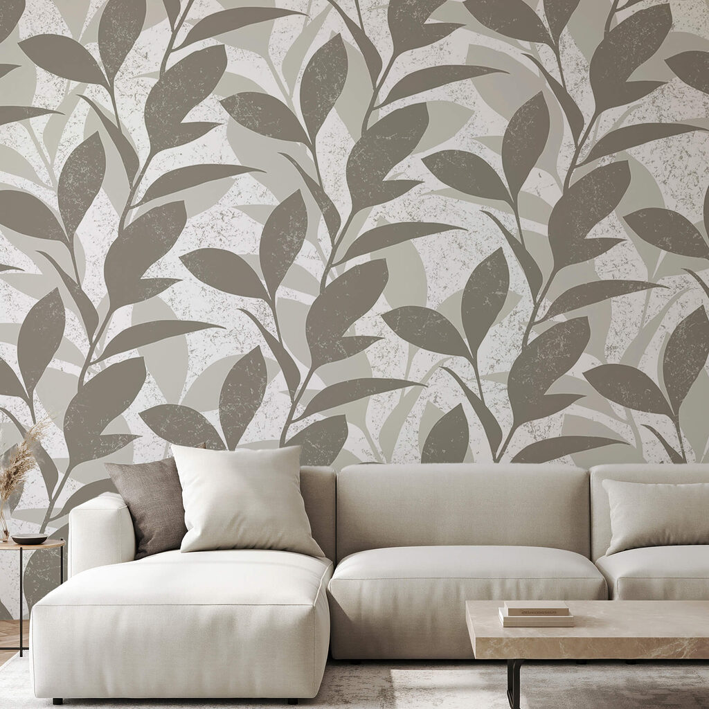 Motivo di foglie su sfondo bianco