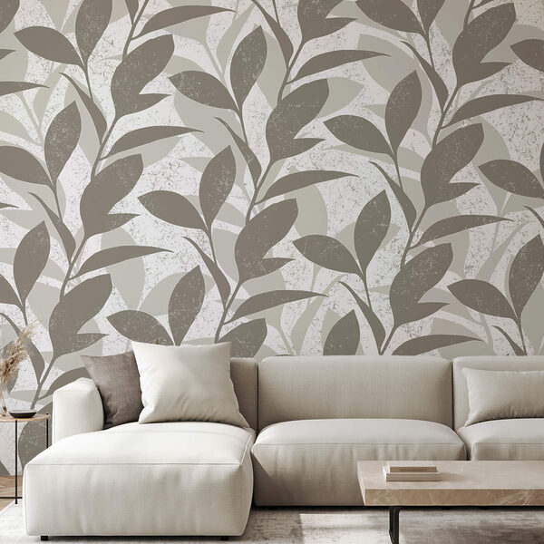 Motivo di foglie su sfondo bianco