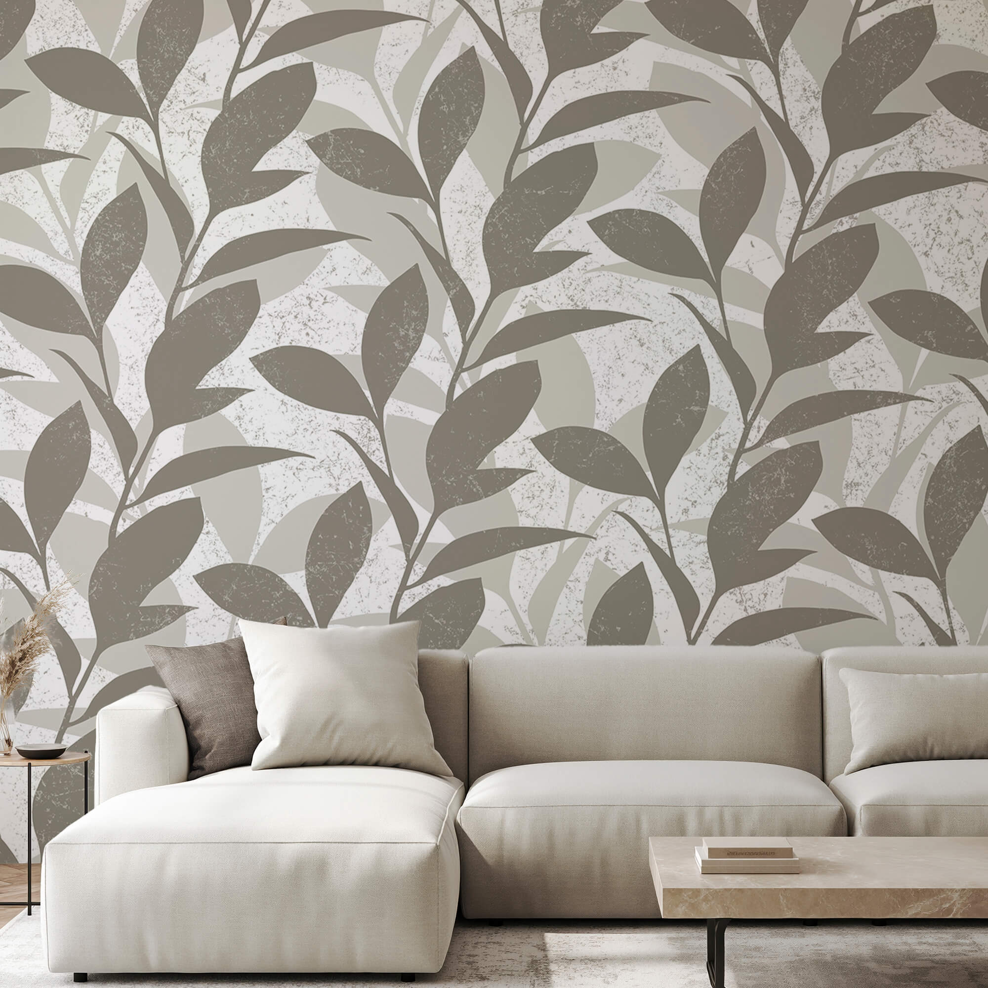 Motivo di foglie su sfondo bianco