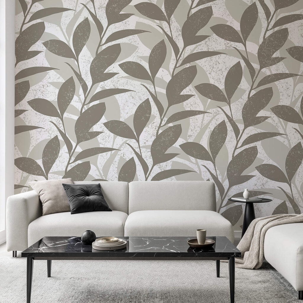 Motivo di foglie su sfondo bianco