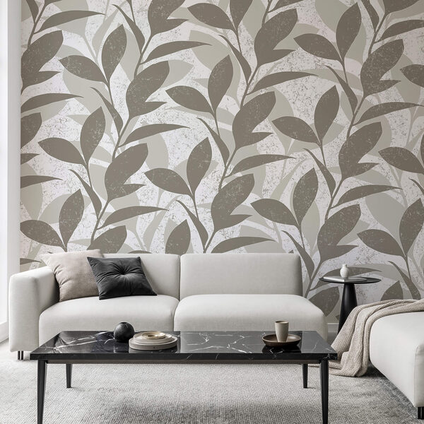 Motivo di foglie su sfondo bianco