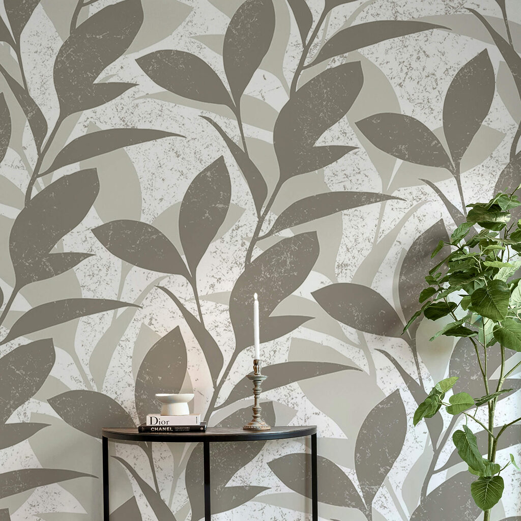 Motivo di foglie su sfondo bianco