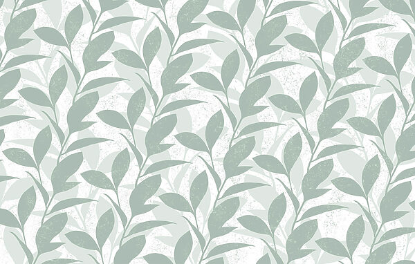 Pattern of leaves on a white background