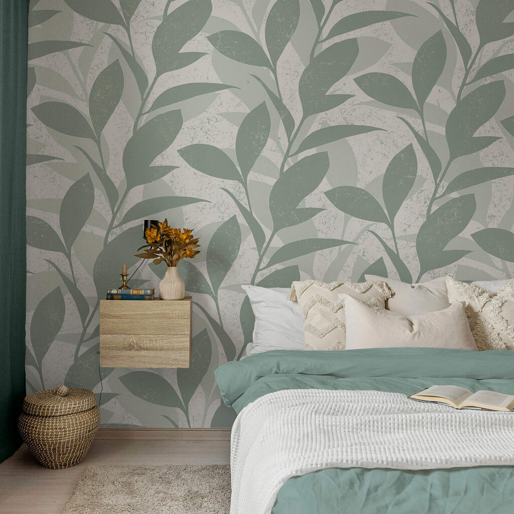 Motivo di foglie su sfondo bianco