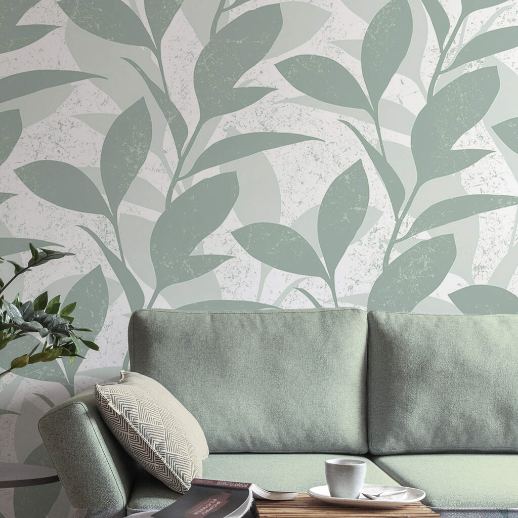 Motivo di foglie su sfondo bianco