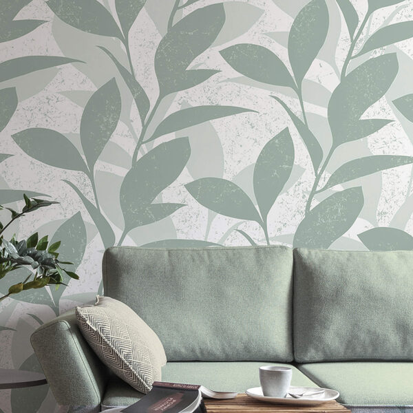 Motivo di foglie su sfondo bianco