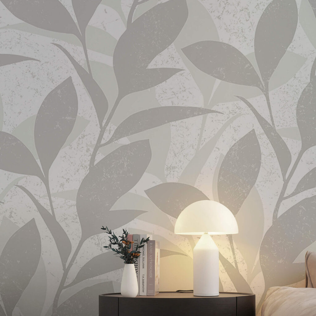 Motivo di foglie su sfondo bianco