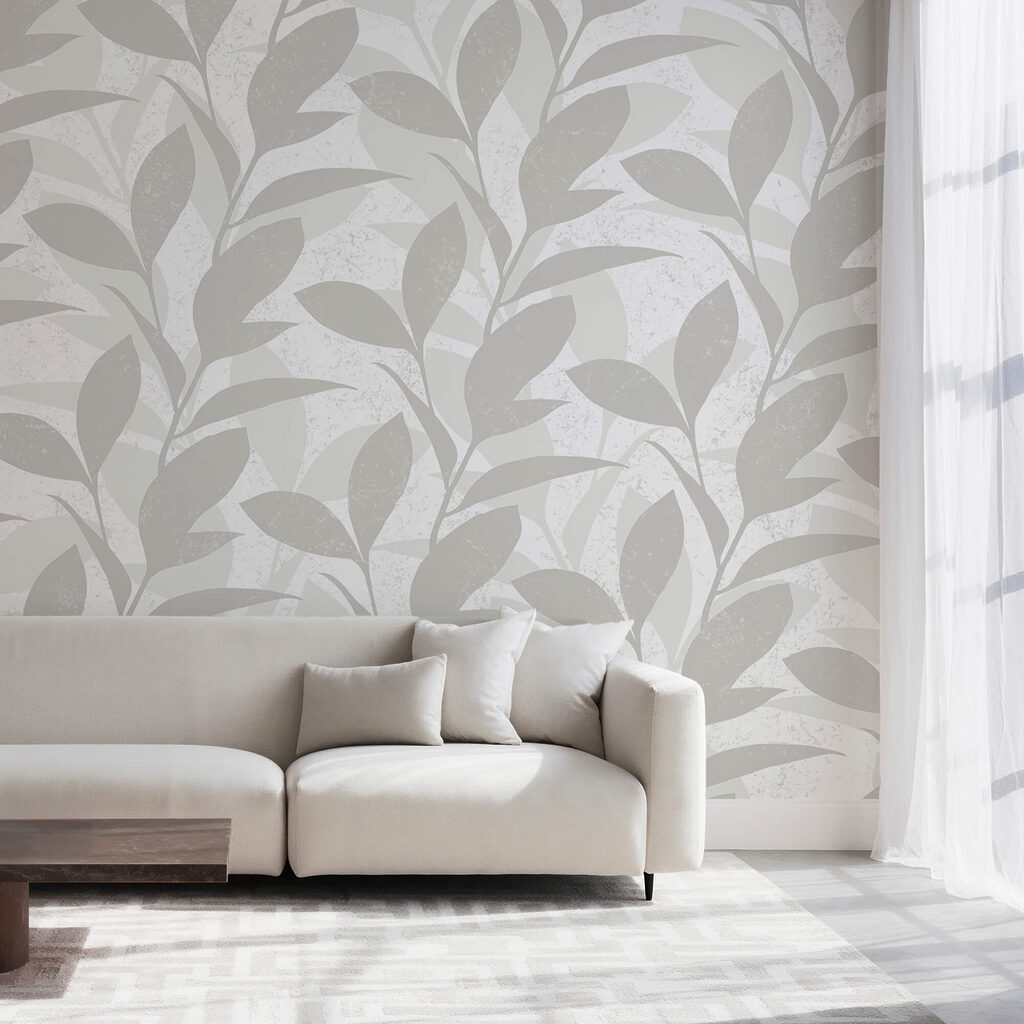 Motivo di foglie su sfondo bianco