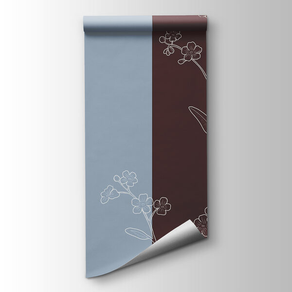 Elegant flowers on a two-tone background