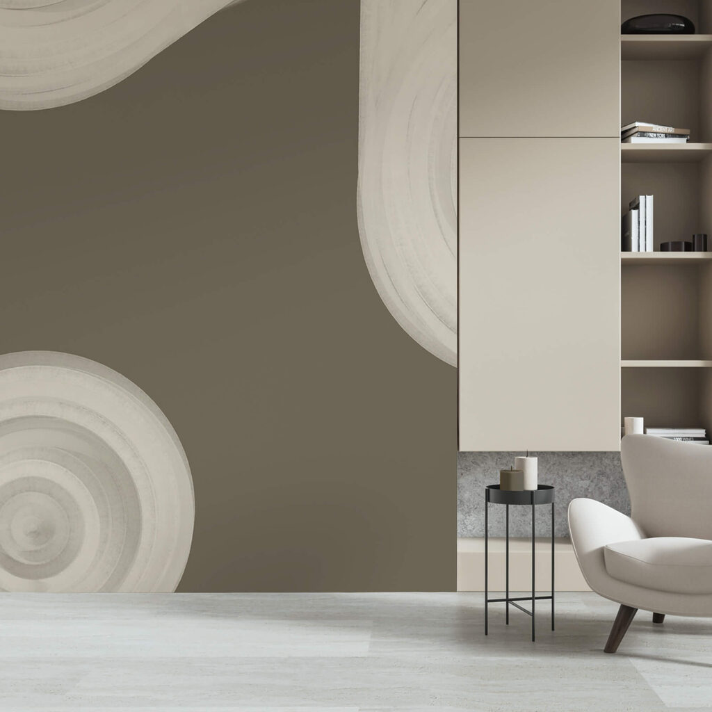 Oggetto bianco a spirale su sfondo marrone