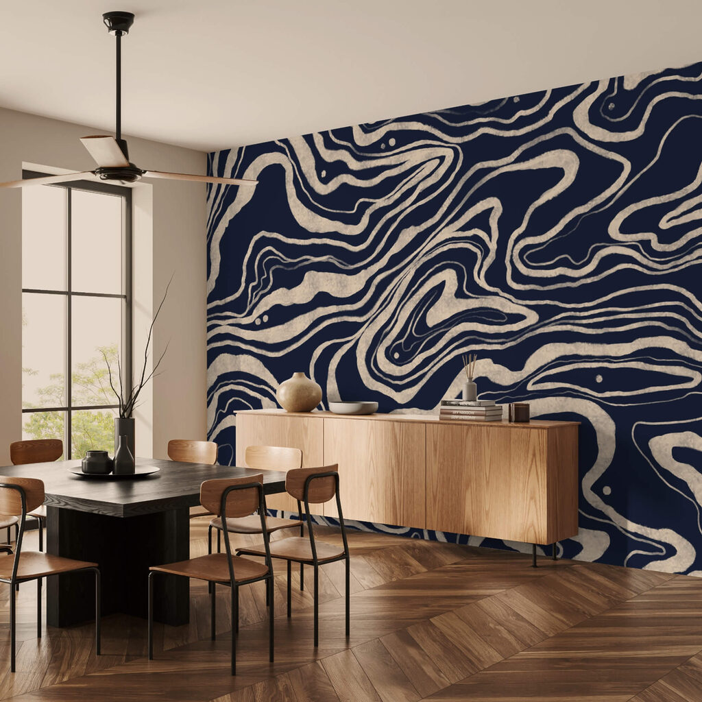 Motivo a spirale bianco e nero