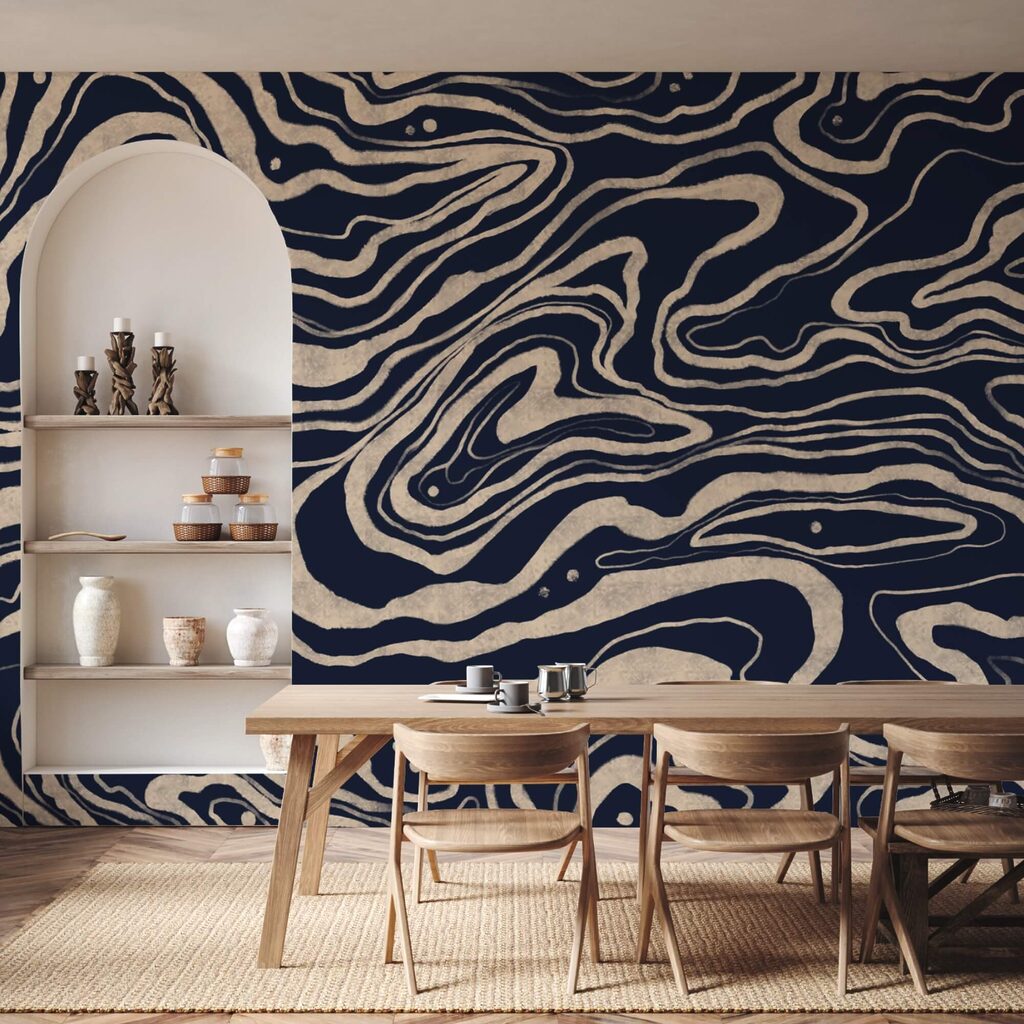 Motivo a spirale bianco e nero