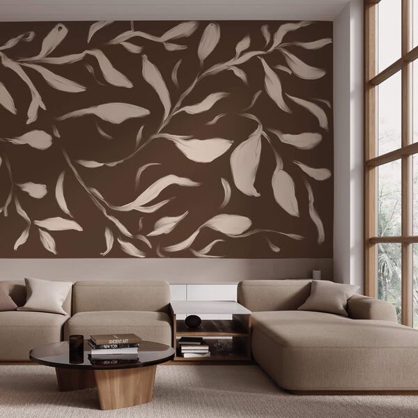 - Foglie fruscianti su uno sfondo marrone