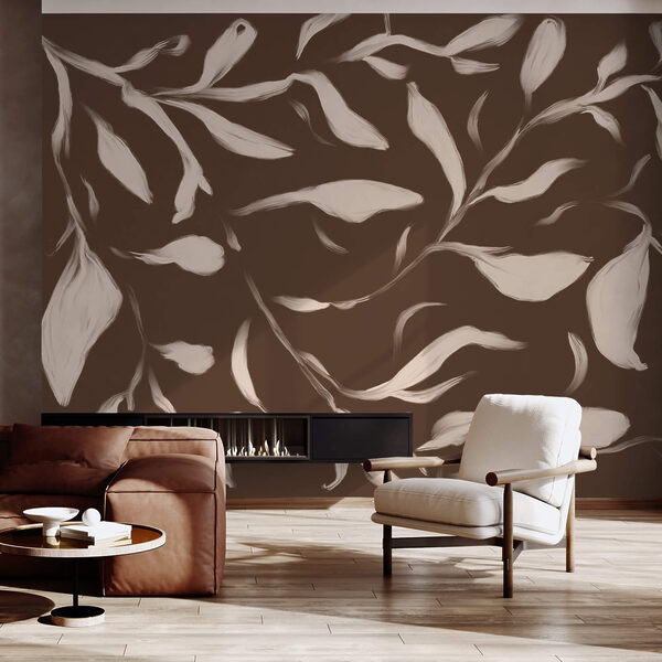 - Foglie fruscianti su uno sfondo marrone