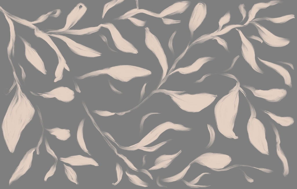 Delicate leaves on a soft background