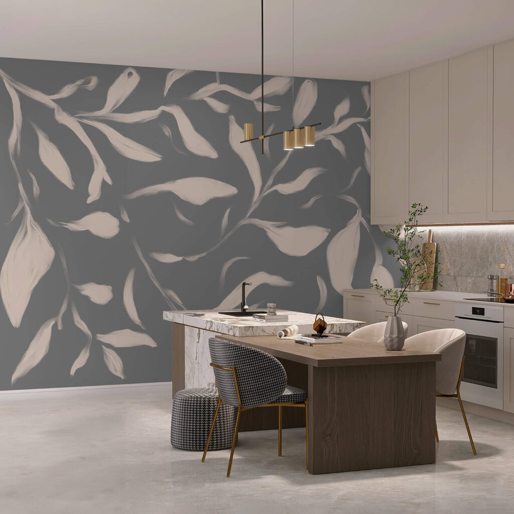 Foglie delicate su uno sfondo morbido