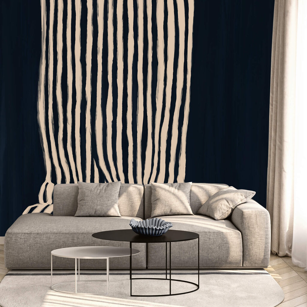 Tenda a strisce bianche e nere Tenda a strisce bianche e nere