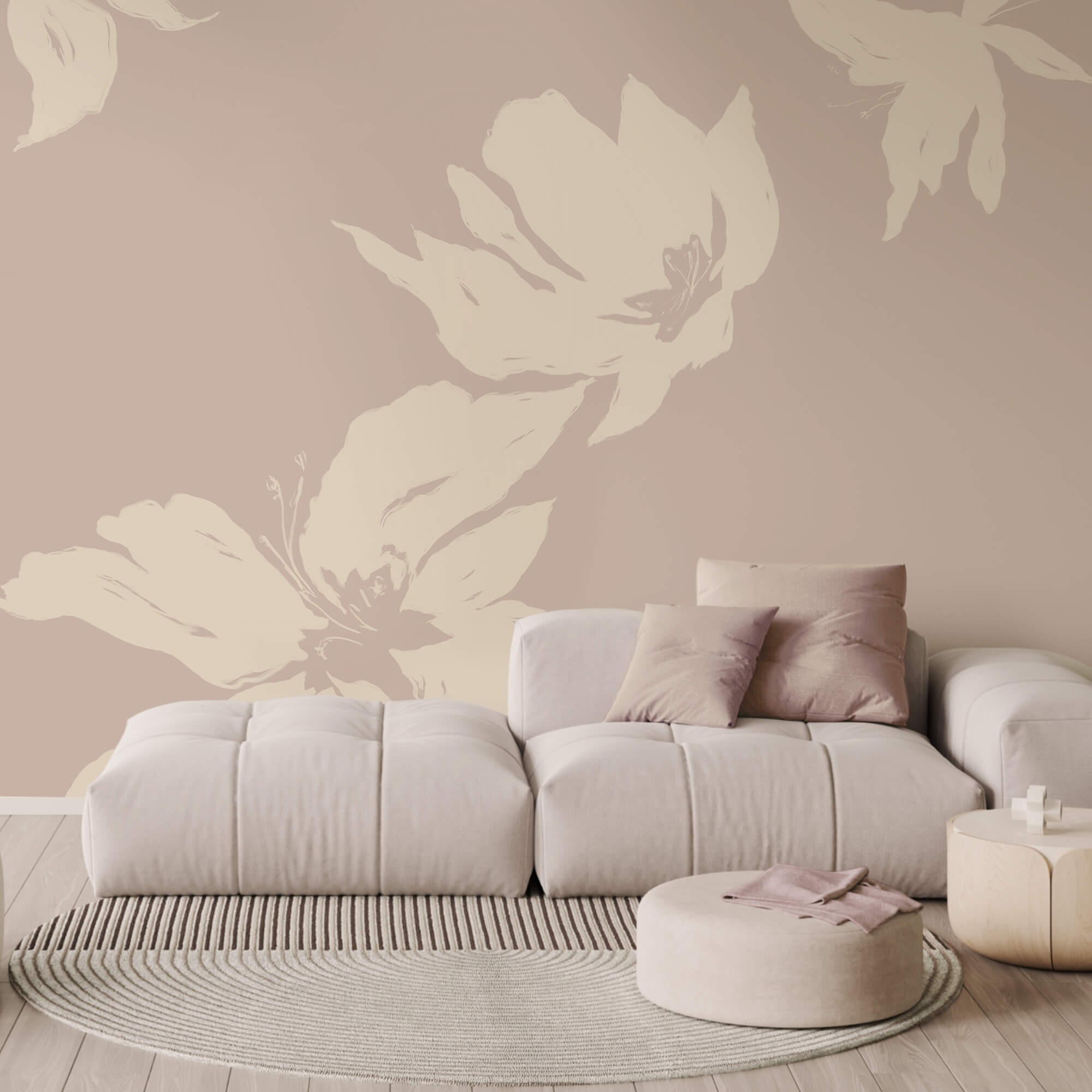 Delicati motivi floreali su uno sfondo tenue