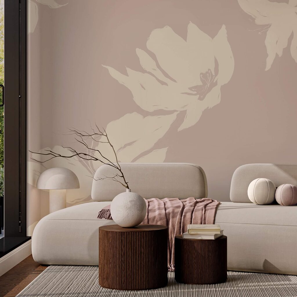 Delicati motivi floreali su uno sfondo tenue