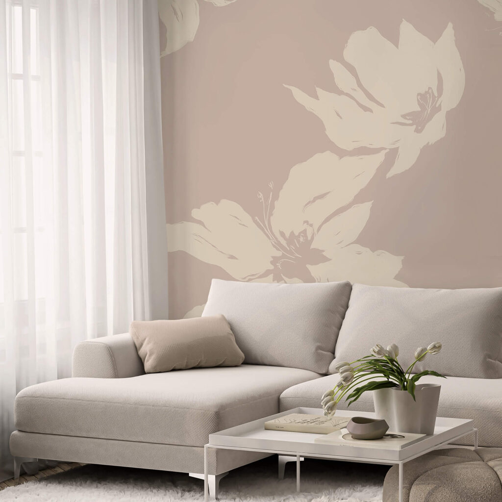 Delicati motivi floreali su uno sfondo tenue