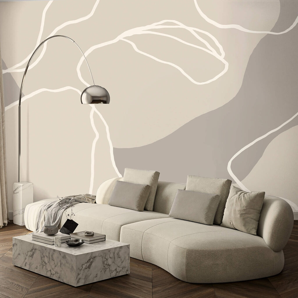 Linee bianche su sfondo beige