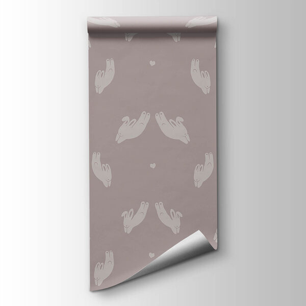 Pattern of rabbits on a gray background