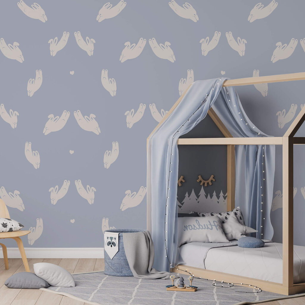 Motivo di mani su sfondo blu