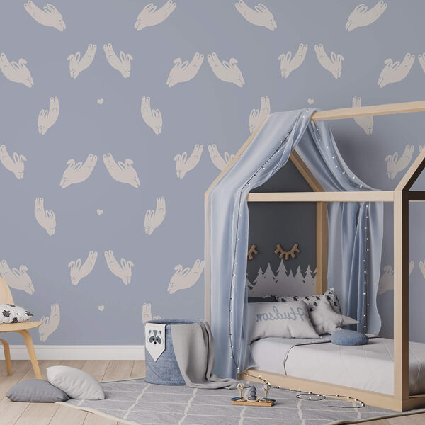 Motivo di mani su sfondo blu