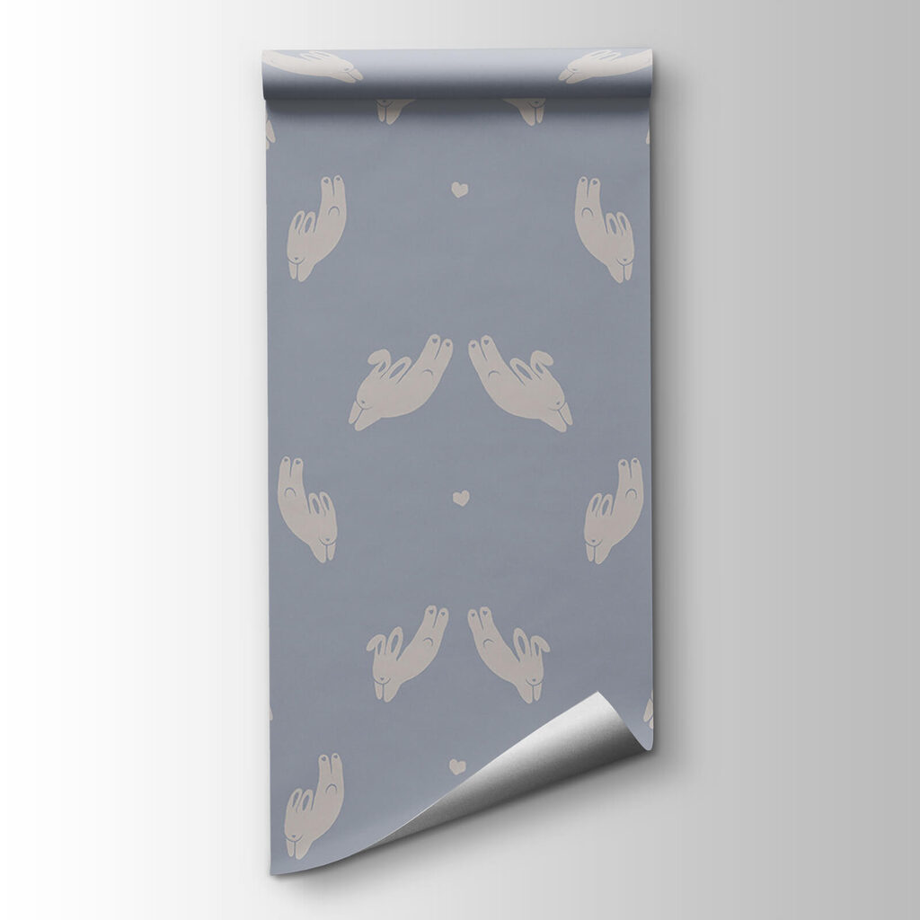 Pattern of hands on a blue background