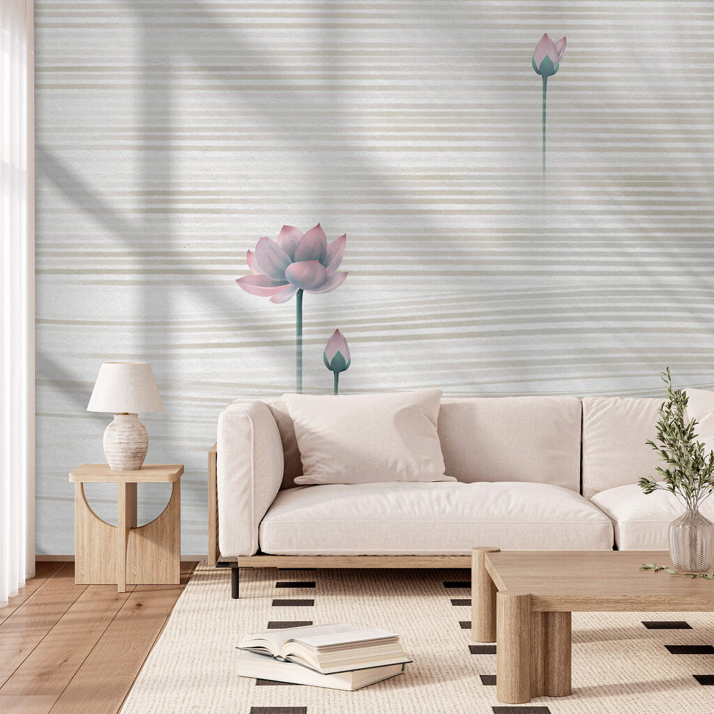 Fiori sereni su onde gentili