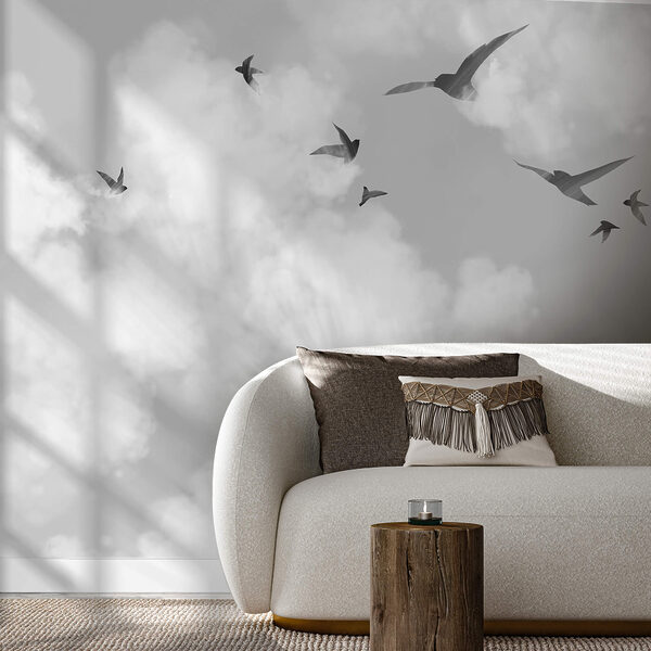 Uccelli che volano nel cielo