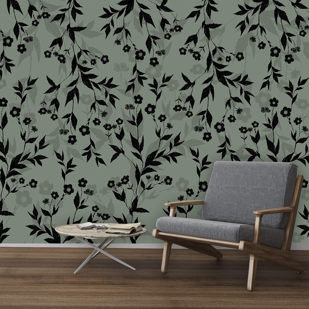 Motivo floreale bianco e nero Motivo floreale bianco e nero