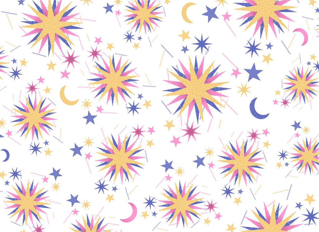 Pattern of stars and moon