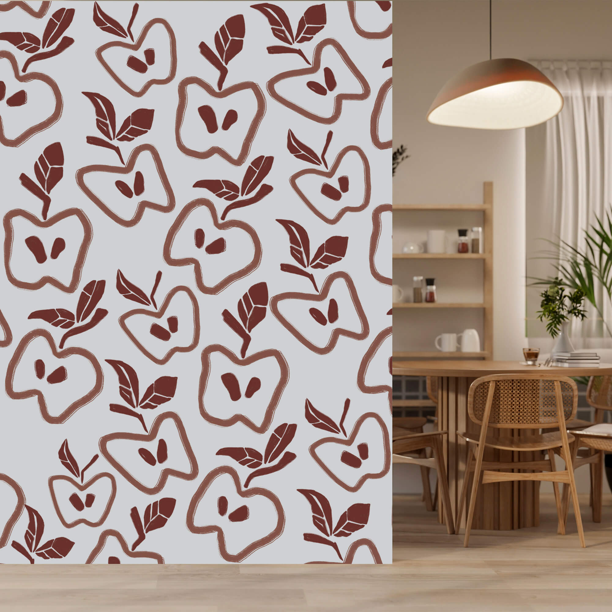 Motivo di mele e foglie