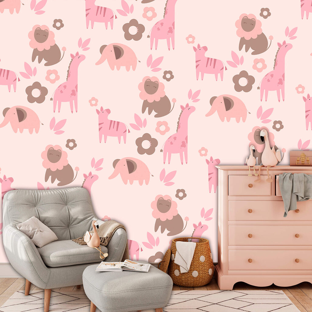 Motivo di animali e fiori