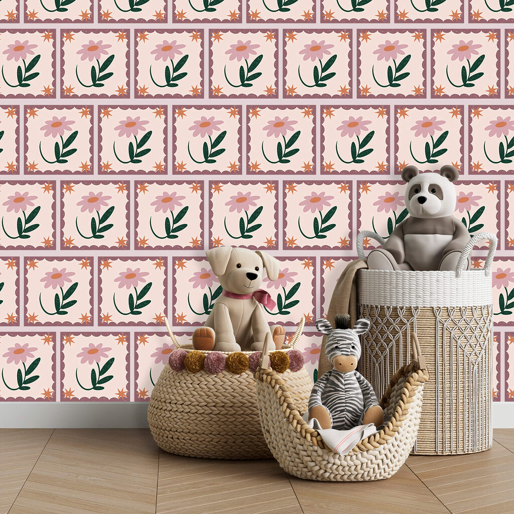 Motivo di fiori e foglie