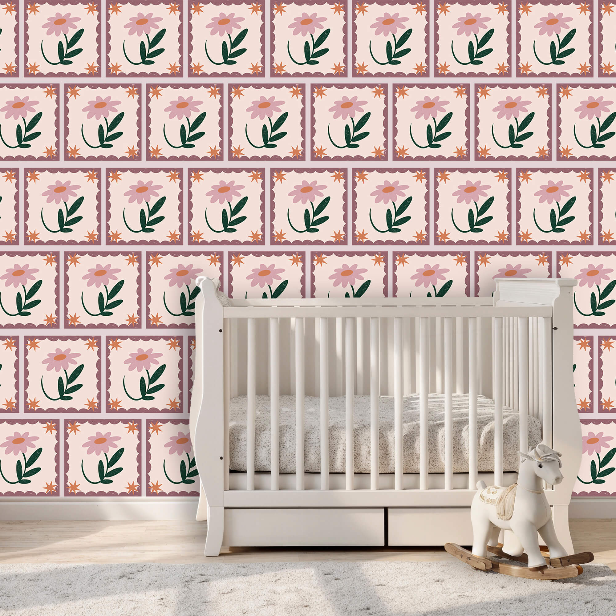 Motivo di fiori e foglie