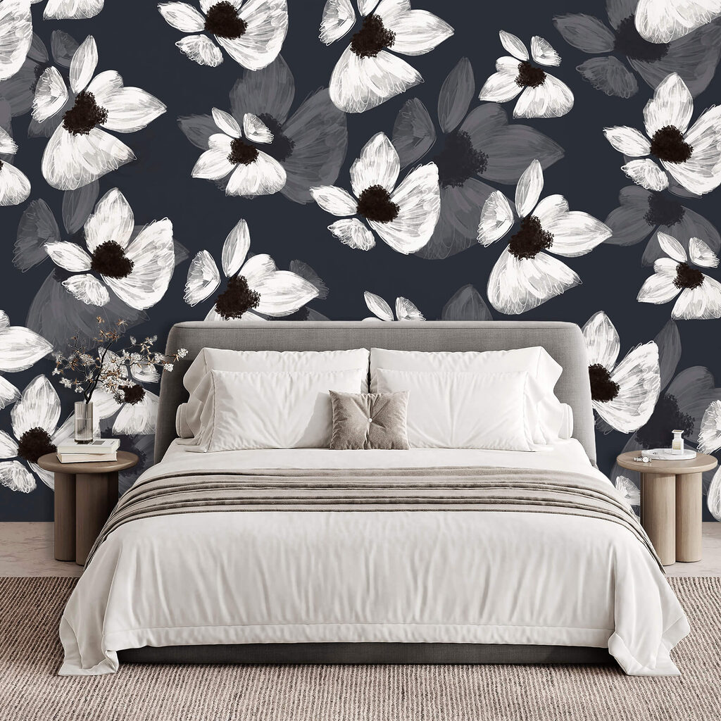 Motivo di fiori bianchi