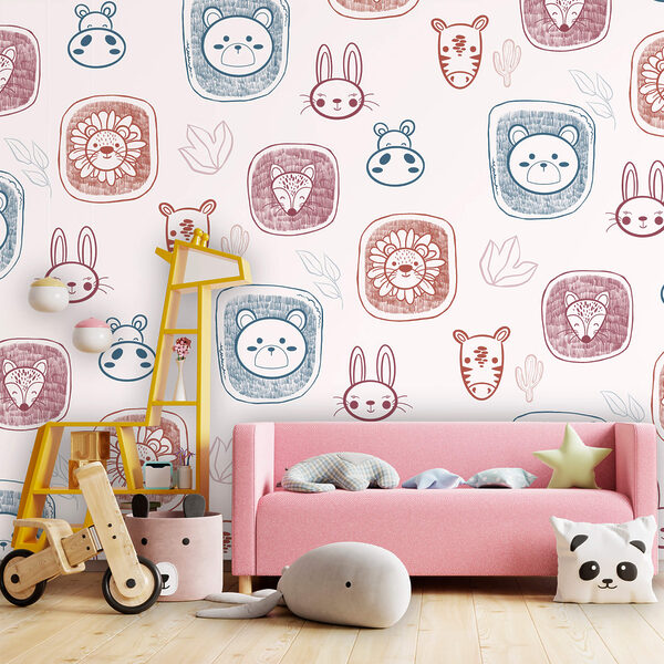 Motivo di animali su sfondo bianco