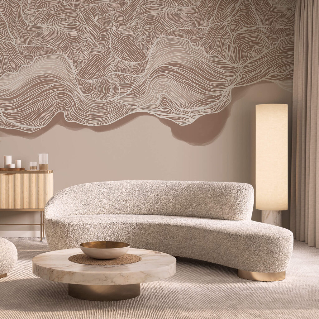 Motivo ondulato marrone e bianco Motivo ondulato marrone e bianco